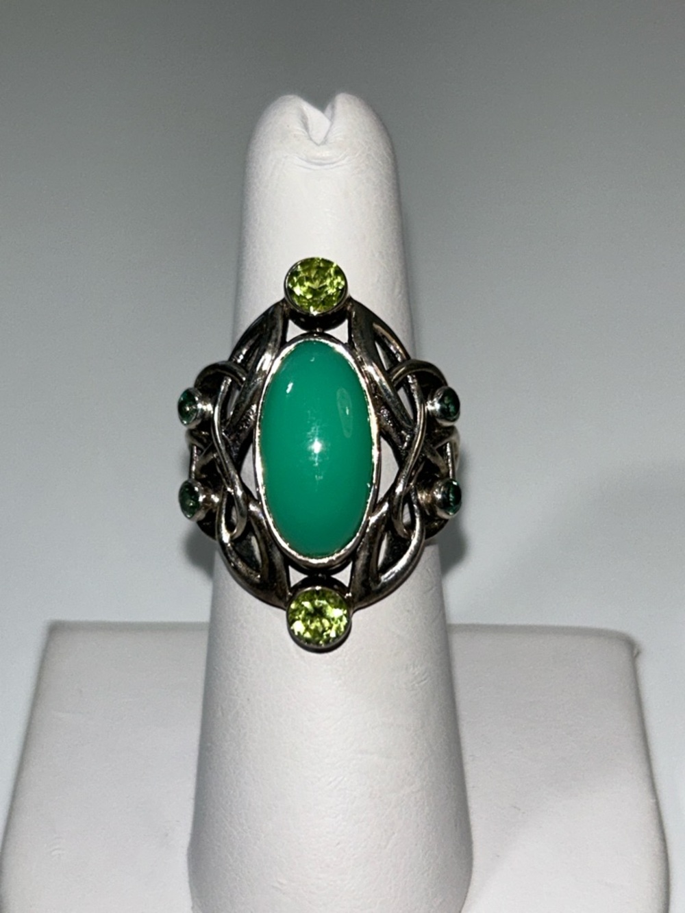 Genuine Gemstone Sterling Silver Designer Ring By Sajen